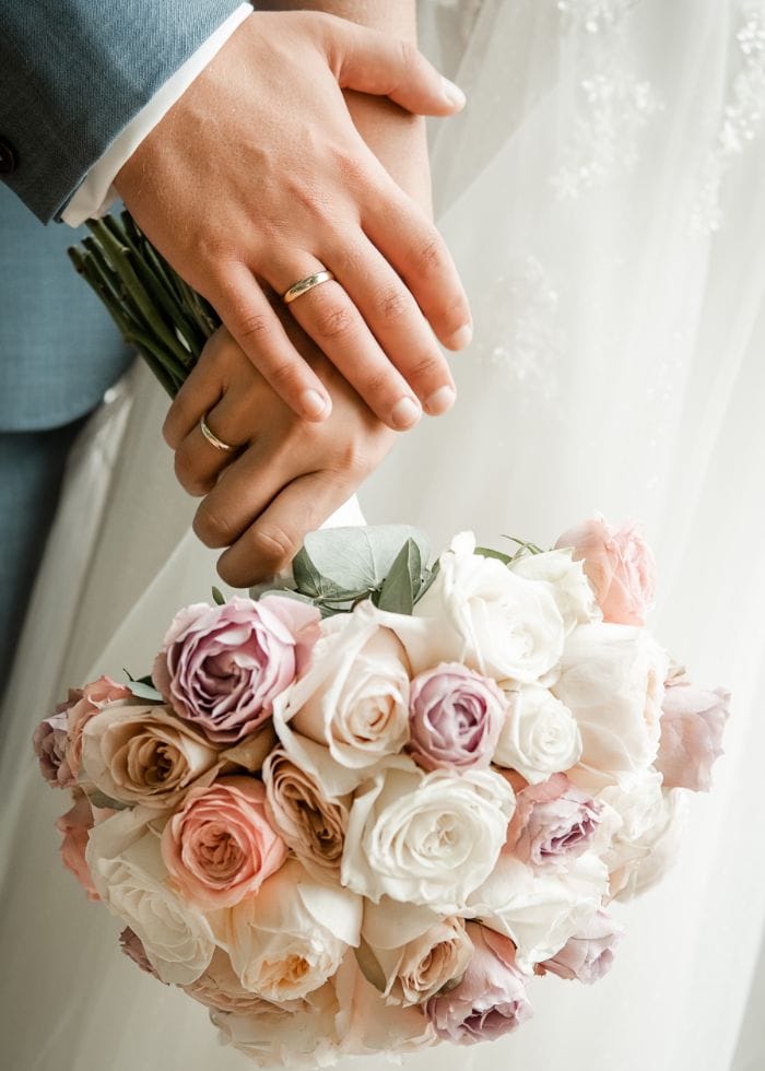 Ringe und Brautstrauß, Hochzeitsdetails